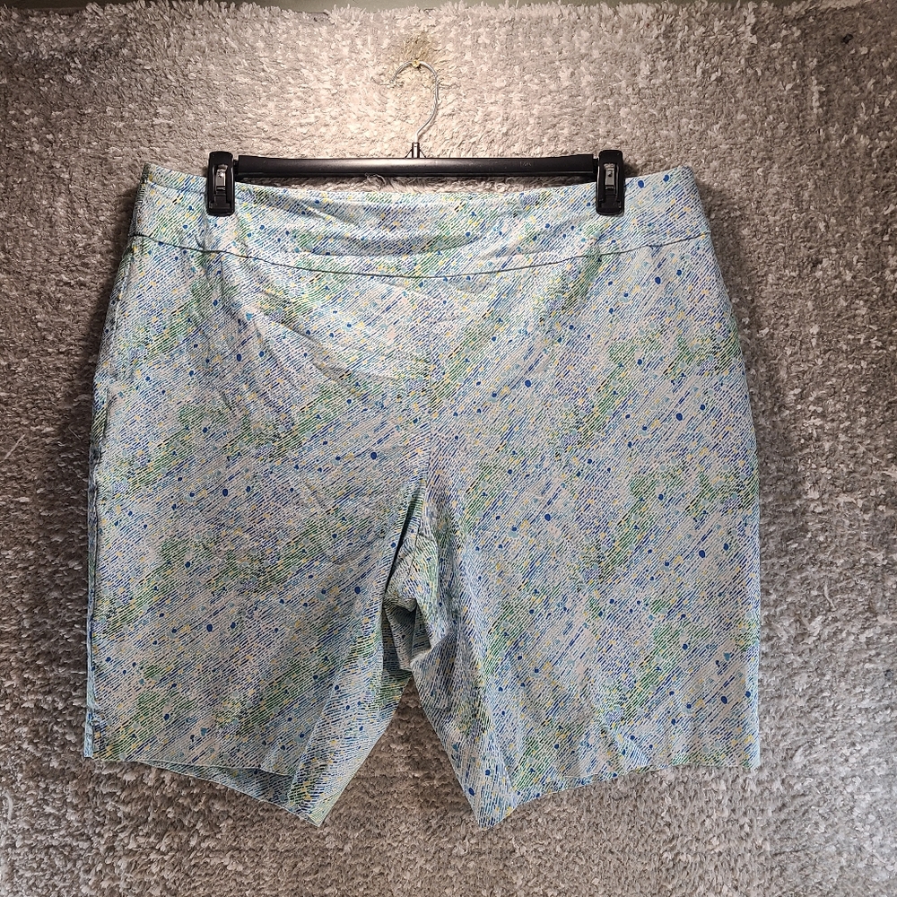 Attyre Bermuda Shorts Colorful Pull On Women's Plus Size 24W Rayon Nylon